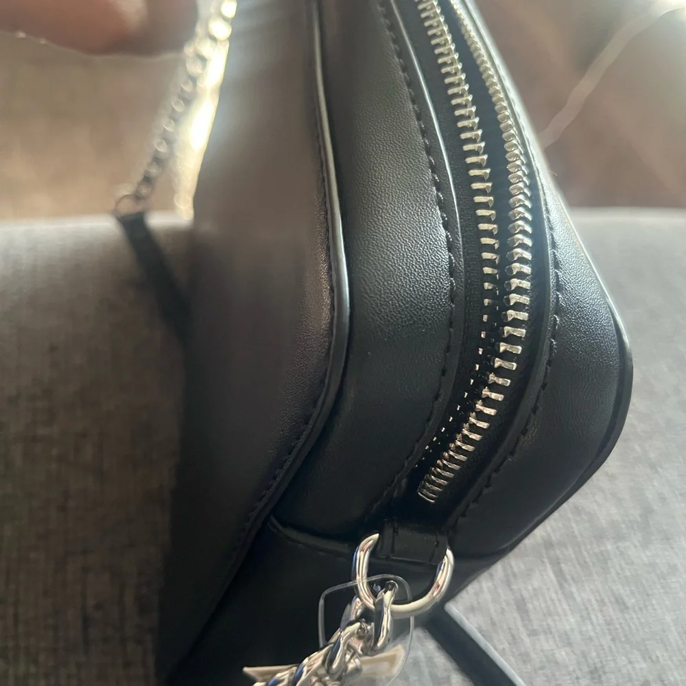 Michael Kors Black Woven Crossbody Bag Jet Set NWT
